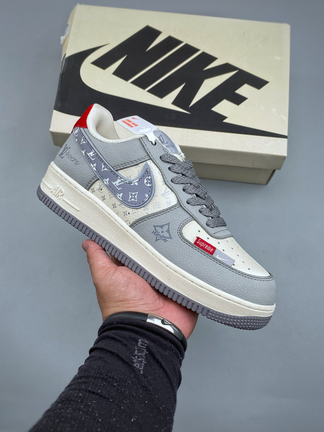 Nike Air Force 1 Low x LV x Supreme Men & Women Flat Sole Board Sports Casual Sneakers