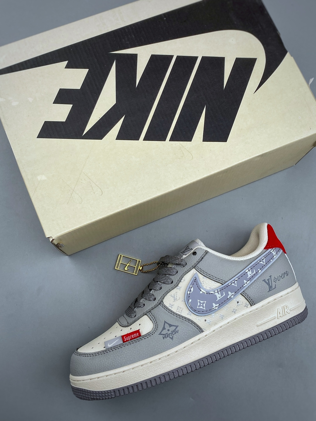 Nike Air Force 1 Low x LV x Supreme Men & Women Flat Sole Board Sports Casual Sneakers